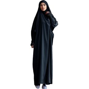 Abaya for Women Lace Cuffs Muslim Dress Prayer Clothes with Hijab One-Piece Hooded Jilbab Dubai islamic Robe