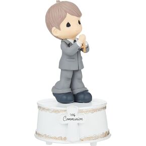 Precious Moments First Communion Musical | Holy Communion Boy Resin Musical | Communion Gift (Boy)