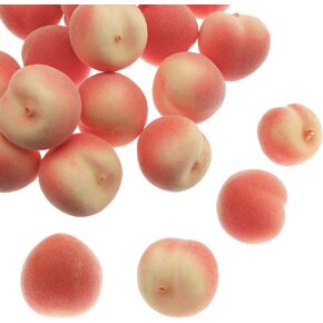 30PCS Simulated Mini Peaches 3cm Fuzzy Peaches Handmade DIY Hair Accessories Pendants Decorations Ornaments for Home Decor Kitchen Fruit Basket Fireplace Table Counter Display