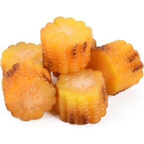 Artificial Corn Block, Fake Corn PVC Slices Artificial Vegetable Model Home House Kitchen Party Decoration Photography Props Burn Mark 6pcs