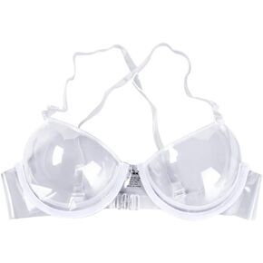 FENICAL Invisible Transparent Ultra-fine Strap Plastic Bra Disposable Underwear Bra for Ladies Women Girls (34)