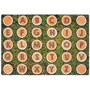 Carpets for Kids 60616 Alphabet Tree Rounds Classroom Seating Decorative Rug 6ft x 9ft Rectangle Brown