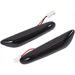 Smoked Amber LED Side Marker Light Front Fender Turn Signal Lamp Assembly Compatible With BMW 1/3/5 Series E90 E91 E92 E93 E60 E61 E46 E82 E93 E87 E88 X1 X3