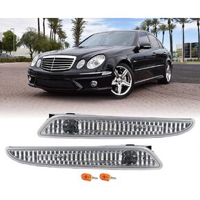 USR 07-09 W211 Side Marker Lights - Front Bumper Sidemarker Lamps (Left + Right) Compatible with 2007-2009 Mercedes Benz E Class W211 E280/E320/E350/E550/AMG E63 (Euro CLEAR Lens, Plug and Play) in Saudi Arabia