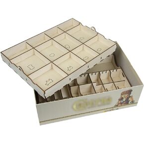 The Broken Token Board Game Organizer - Caverna Compatible Wood Storage Box with Multiple Trays and Dividers