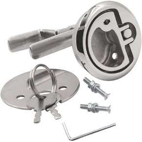 SHENGHUISS Boat Hatch Cam Latch Stainless Steel 316 Locking Style Marine Slam Flush Mount Round Pull Latch for Ships, Yachts, Rv, Trucks