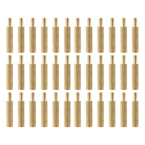 YOKIVE 30 Pcs M2 Standoff Screws, Brass Knurled PCB Standoffs, Keep Height Consistent, Great for Motherboard (Gold Tone, 12mm+4mm)
