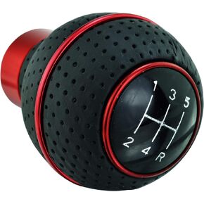 Abfer Shift Knob 5 Speed Leather Gear Shifter Car Shifting Stick Ball Knobs for Most Manual Vehicle, Blue