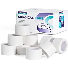 Paper Medical Tape 10 Rolls - 1" x 10 Yards Latex-Free & Hypoallergenic Soft Paper Surgical Tape, Applicable to Surgical Tape for Skin, Dressings, Wound First Aid Tape