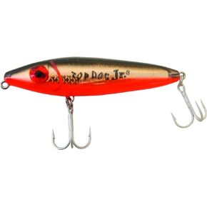 MirrOlure 84MR-808 4-Inches Top Dog Jr, 4 Inch , 3/4 oz, Black Bk/Org/Gld