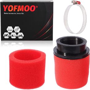 Universal 42mm 1.65inch Red Double Foam Pod Performance Filter Compatible forPit Dirt Bike 125cc 150cc 200cc 250cc GY6 Motorcycle ATV Scooter Quad Go Kart Moped Yamaha 41mm 43mm KH400