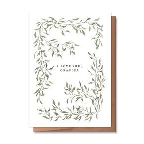 Wunderkid I Love You Grandpa, Happy Grandparent's Day Card for Grandpa (1 Single Card, Blank inside)