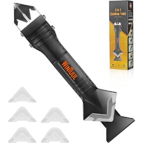 Caulking Tools-3 in 1 Caulk Tool for Removal and Application,Caulk Remover Glass Glue Angle Scraper for Bathroom,Kitchen,Floor,Window,Sink Joint (1pack)
