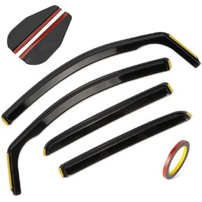 PSLER in-Channel Window Deflectors for Chevrolet（Chevy） Colorado Crew Cab/GMC Canyon Crew Cab 2015 2016 2017 2018 2019 2020 2021 2022，Black Window Visor Truck Accessories ，4PCS