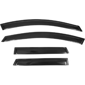Window Visor Compatible with 2009-2014 Nissan Murano, Acrylic Unpainted Black Sun Rain Shade Guard Wind Vent Air Deflector by IKON MOTORSPORTS, 2010 2011 2012 2013