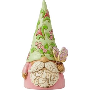 Enesco Jim Shore Heartwood Creek Gnome Holding a Butterfly Figurine, 5.25 Inch, Multicolor