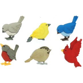 Dress It Up Feathered Friends Buttons and Embellishments - 5 Count Pack - Model 6956