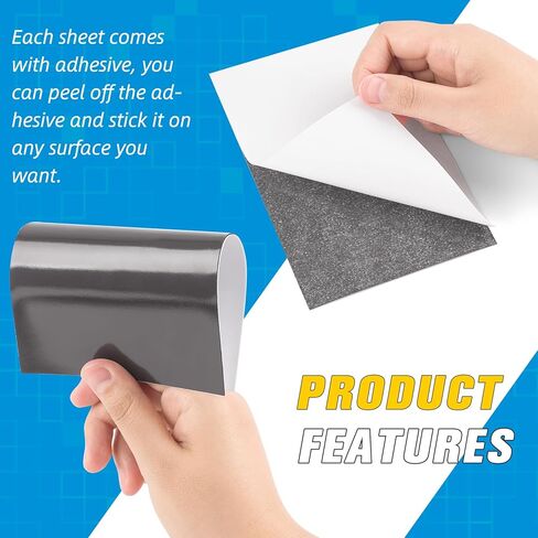 GRTARD 10Pcs Magnetic Sheets with Adhesive Backing Cut Magnetic Sheet and Customized Flexible Self Adhesive Magnet Paper Sheets for Craft and DIY Magnetic Paper-4" x 6" in Kuwait