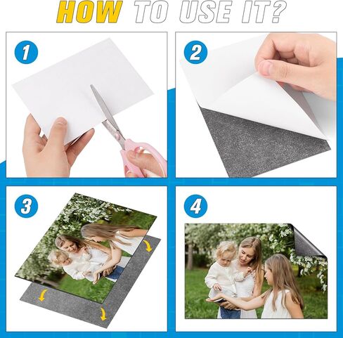 GRTARD 10Pcs Magnetic Sheets with Adhesive Backing Cut Magnetic Sheet and Customized Flexible Self Adhesive Magnet Paper Sheets for Craft and DIY Magnetic Paper-4" x 6" in Kuwait