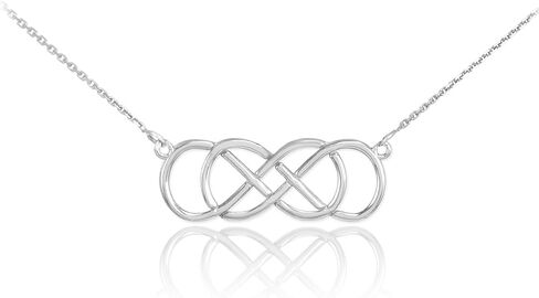Claddagh Gold 925 Sterling Silver Double Infinity Pendant Necklace in Saudi Arabia