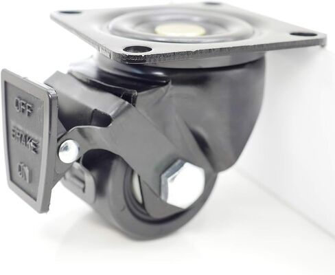 Casoter 2.5" Black Swivel w/Nylon Wheel Brake Caster, Low Gravity Center Design 50mm Extra Width Hi-temp Nylon Wheels Top Plate Mounted Heavy Duty Caster Set, 4500Lbs Total Load Capacity Pack of 4 in Saudi Arabia