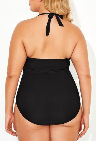 Sovoyontee Women Plus Size One Piece Swimsuit Tummy Control Halter Bathing Suits Criss Cross Tie Knot Swimwear in Saudi Arabia