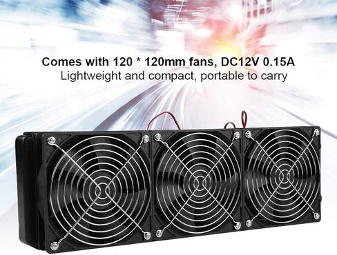 Eboxer CPU Water Cooling Radiator 18 Pipe Aluminum Heat Exchanger for Computer PC CPU Water Cool System, Water Cooling Drain Row with Fan Radiator, 120mm x 360mm in Saudi Arabia