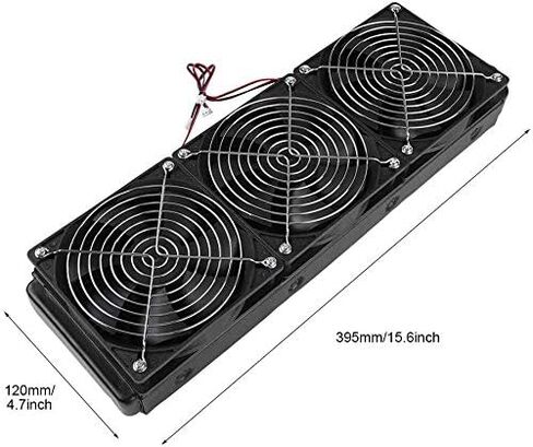 Eboxer CPU Water Cooling Radiator 18 Pipe Aluminum Heat Exchanger for Computer PC CPU Water Cool System, Water Cooling Drain Row with Fan Radiator, 120mm x 360mm in Saudi Arabia