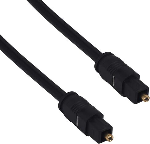 كابل Toslink، [عبوة من قطعتين] سلك صوت رقمي من الألياف الضوئية بطول 1.8 متر مطلي بالذهب Toslink إلى كابل ألياف بصرية Toslink للمسرح المنزلي، ومكبر الصوت، والتليفزيون، وPS4، وXbox والمزيد in Kuwait