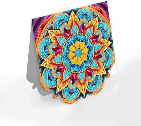 pigpigboss 8 Packs Mandala Diamond Painting Greeting Card Kit Flower Diamond Art Greeting Cards Special Shaped Diamond Painting Greeting Card Arts Crafts Gift for Christmas Thanksgiving Day in Saudi Arabia