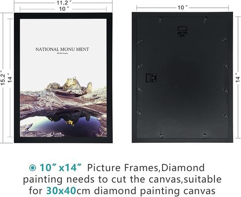 إطارات طلاء ماسية من Bemaystar 4 عبوات مقاس 10 × 14 بوصة/25 × 35 سم، مناسبة لقماش الرسم الماسي مقاس 12 × 16 بوصة/30 × 40 سم، إطار فني من الخشب الصلب الطبيعي الأسود مع زجاج حماية من الأكريليك ومجموعات تعليق in Kuwait