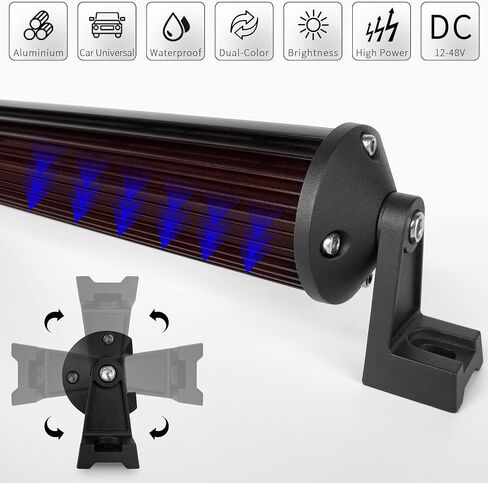 20 Inch Led Light Bar White & Red Strobe Work Pods Light 4x4 Off Road Driving Fog Reverse Light For Trailer Pickup ATV Car Truck Boat 12V 24V IP68 Flashing Warning Auxiliary Lights in Saudi Arabia