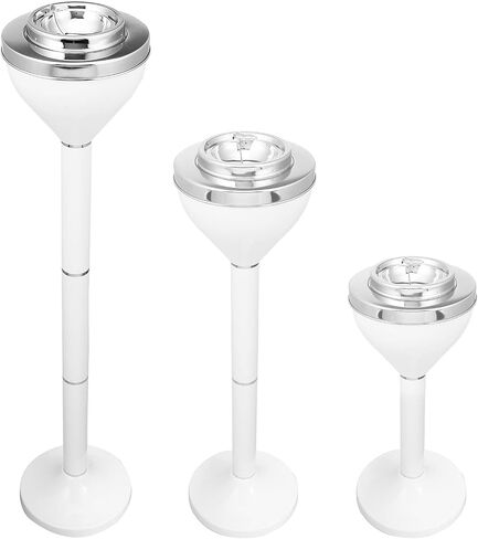 صينية رماد أرضية من IRONWALLS مع غطاء، منفضة سجائر داخلية وخارجية مكونة من 3 أقسام للسجائر مع ارتفاع قابل للتعديل 31 بوصة - 15.7 بوصة، حامل منفضة سجائر سيجار مقاومة للرياح من الفولاذ المقاوم للصدأ للفناء in Kuwait