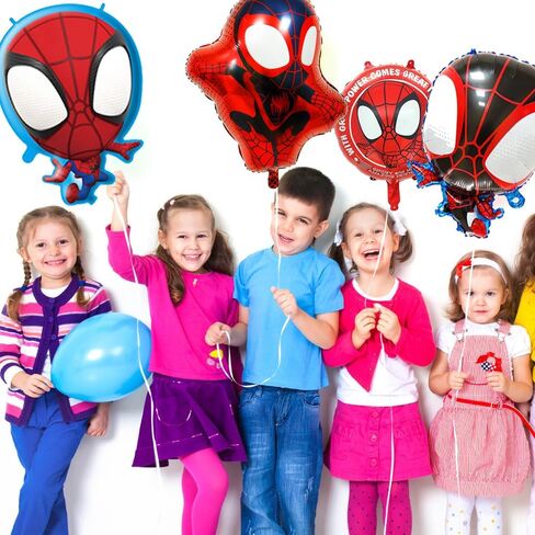 9 pcs Spider His Amazing Friends 3 Balloons Superhero Spider Balloons Boys Balloons Bouquet Birthday Decoration Baby Shower Party Supplies in Saudi Arabia