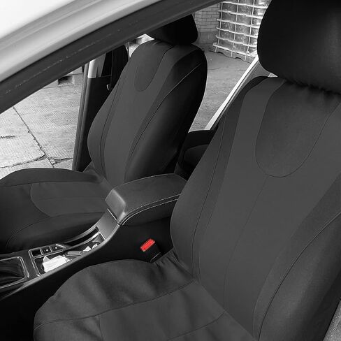 2 Pack Front Car Seat Covers, Polyester Universal Automotive Seat Protectors, Soft Breathable, Car Accessories, Waterproof Auto Seat Cushion Covers Fits Most Car (Beige) in Saudi Arabia