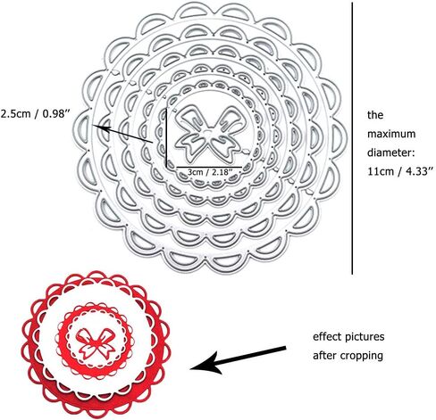 4 أشكال من قوالب القطع، 22 قطعة من قوالب القطع المعدنية من VEINARDYL، أداة نقش قالب استنسل من أجل DIY ألبوم القصاصات الورقية والبطاقات الورقية لتزيين الكيك - مستطيل، دائرة، قلب، زهرة دائرة in Kuwait