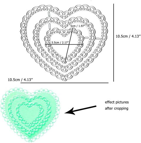 4 أشكال من قوالب القطع، 22 قطعة من قوالب القطع المعدنية من VEINARDYL، أداة نقش قالب استنسل من أجل DIY ألبوم القصاصات الورقية والبطاقات الورقية لتزيين الكيك - مستطيل، دائرة، قلب، زهرة دائرة in Kuwait