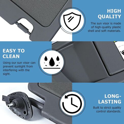 Kojem Sun Visor Dark Gray Compatible with 2006-2011 Honda Civic- Left (Driver Side) Replace for 83280-SNA-A01ZA in Saudi Arabia
