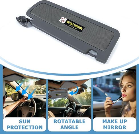 Kojem Sun Visor Dark Gray Compatible with 2006-2011 Honda Civic- Left (Driver Side) Replace for 83280-SNA-A01ZA in Saudi Arabia