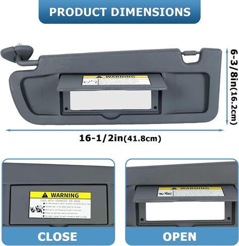 Kojem Sun Visor Dark Gray Compatible with 2006-2011 Honda Civic- Left (Driver Side) Replace for 83280-SNA-A01ZA in Saudi Arabia