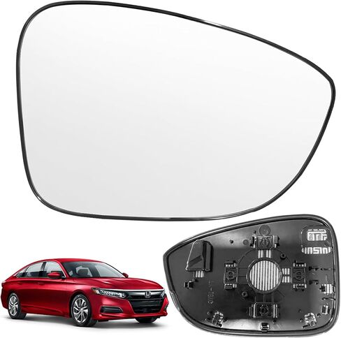Compatible With Honda Accord 2018 2019 2020 2021 2022 Driver Left Side Mirror Glass Replacement, Heated Side Rearview Mirror with Backing Plate in Kuwait