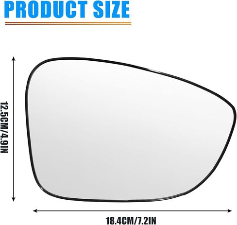 Compatible With Honda Accord 2018 2019 2020 2021 2022 Driver Left Side Mirror Glass Replacement, Heated Side Rearview Mirror with Backing Plate in Kuwait