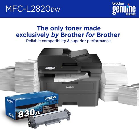 Brother MFC-L2820DW Wireless Compact Monochrome All-in-One Laser Printer with Copy, Scan and Fax, Duplex, Black & White | Includes Refresh Subscription Trial(1), Amazon Dash Replenishment Ready in Saudi Arabia