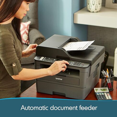 طابعة ليزر Brother MFC-L2820DW لاسلكية مدمجة أحادية اللون الكل في واحد مع النسخ والمسح الضوئي والفاكس، دوبلكس، أبيض وأسود | يتضمن تحديث الاشتراك التجريبي (1)، وAmazon Dash Replenishment جاهز in Saudi Arabia