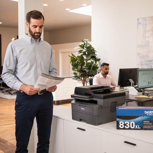 Brother MFC-L2820DW Wireless Compact Monochrome All-in-One Laser Printer with Copy, Scan and Fax, Duplex, Black & White | Includes Refresh Subscription Trial(1), Amazon Dash Replenishment Ready in Saudi Arabia