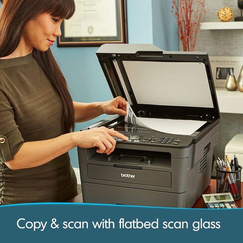 طابعة ليزر Brother MFC-L2820DW لاسلكية مدمجة أحادية اللون الكل في واحد مع النسخ والمسح الضوئي والفاكس، دوبلكس، أبيض وأسود | يتضمن تحديث الاشتراك التجريبي (1)، وAmazon Dash Replenishment جاهز in Saudi Arabia