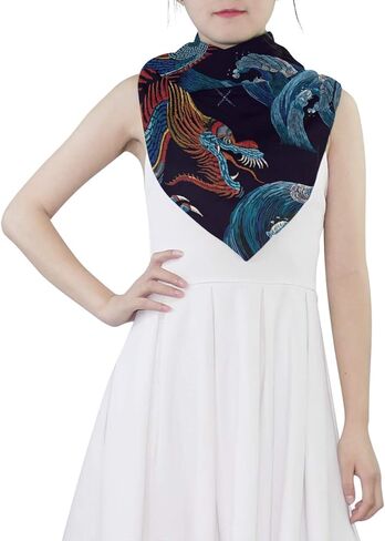 بارديك وشاح طويل خمر التنين الصيني خفيفة الوزن كبيرة الأوشحة الناعمة سيدة شال الشيفون الحرير التفاف in Kuwait