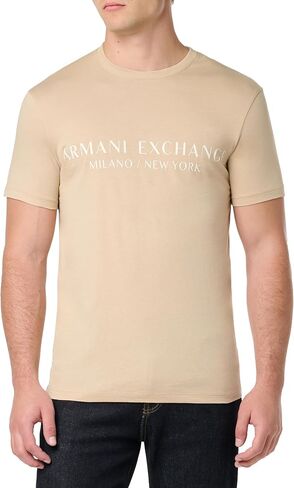 تي شيرت A｜X ARMANI EXCHANGE للرجال بأكمام قصيرة وشعار ميلان نيويورك in Kuwait