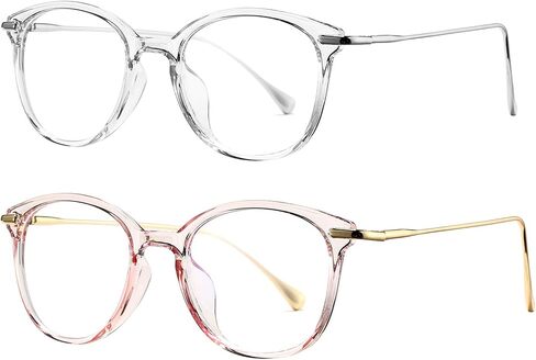 Retro Round Blue Light Blocking Glasses Circle Eyeglasses Frames for Women Men in Saudi Arabia