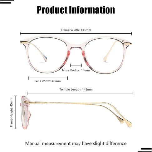 Retro Round Blue Light Blocking Glasses Circle Eyeglasses Frames for Women Men in Saudi Arabia